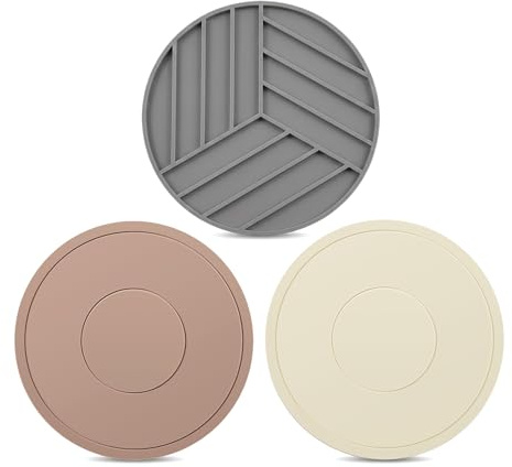 LuminaryLair 3 Stück Multifunctional Runde Pfannenuntersetzer, 15,3cm | rutschfest,Topfuntersetzer Silikon Topfuntersetzers, Topfuntersetzer rutschfeste für Untersetzer,Isoliermatten,Tischsets