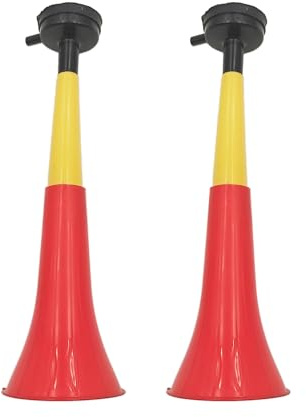 Pandiui23 Vuvuzela Trompete, Belgien, zwei Körper, Zubehör für Fußball und Sportfeiern, lautes Lufthupe, ideal für den Transport (Belgien, 2 Produkte)