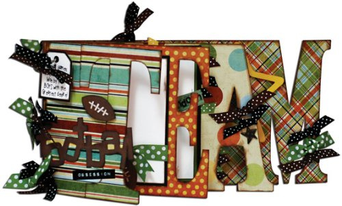 BO BUNNY 6 Inch by 12 Inch My Word Chipboard Album, Team