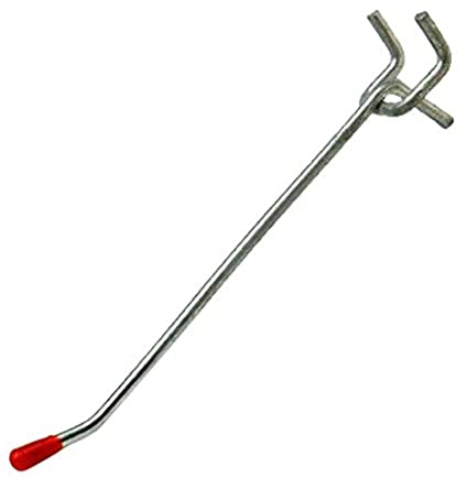 Bulk Hardware BH02665 Gancio Singolo Rinforzato Porta-Attrezzi, per Pannello Forato a 25 Mm, 150 mm, Bianco, Set di 10