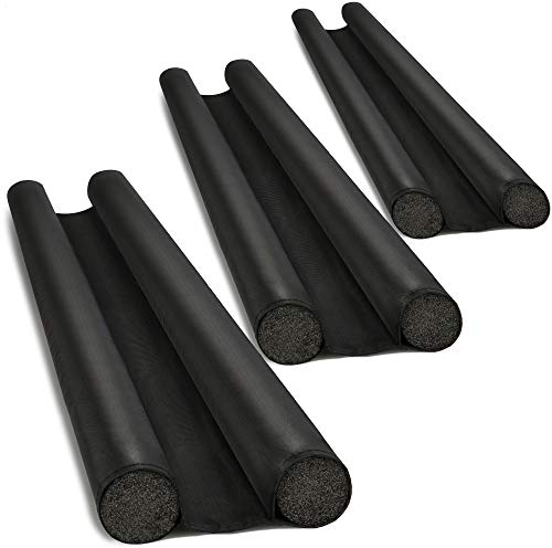 com-four® 3X Zugluftstopper für die Tür, Standardmaße Innentür - Türbodendichtung, Türunterdichtung - Luftzugstopper mit Doppeldichtung - Schutz vor Luftzug und Lärm (003 Stück)