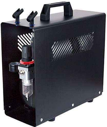 Fengda FD-186A Profi-AirBrush Kompressor mit Start/Stop-Automatik, mit Schutzgehäuse LEISE und ENERGIESPAREND! Das OPTIMALE Standard-Gerät für alle Profis und Beginner LIMITIERTES SONDERANGEBOT