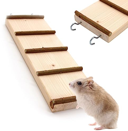 Nagergaleria® Hamsterleiter aus Naturholz Brücke Treppe Naturholz Klettern Zubehör Spielzeug für Hamster und Kleintiere, handgemacht