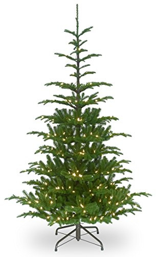 National Tree Company 'Feel Real' Pre-lit Artificial Christmas Tree | Includes Pre-strung White Lights and Stand | Norwegian Spruce - 7.5 ft