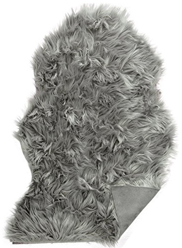 CelinaTex Furry Läufer 60 x 90 cm grau Hochflor Bettvorleger Schaffell-Imitat Kunstfell Flurteppich Teppichläufer