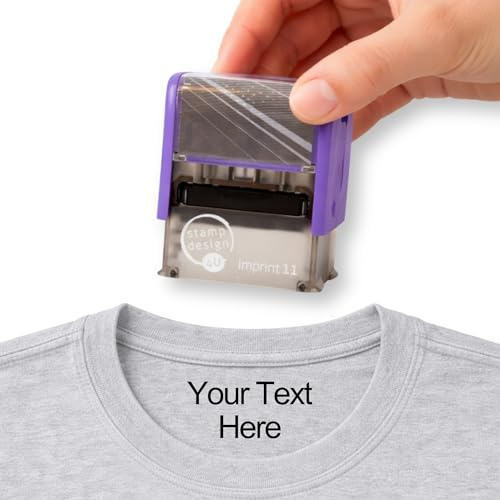 Clothing Name Stamp Custom Textile Stamp for Kids, School Uniforms & Nursery Clothes 2 Lines of Text