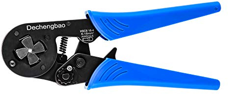 Aderendhülsen-Crimpzange, Dechengbao 16-4 Square Jaw Draht-Crimpzange AWG 30-5 (0.08-16mm²) Aderendhülsen-Crimper, Ratschen-Crimpzange