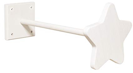 BioKinder Betthimmel-Halter Stern Himmelstange Netzhalterung Betthimmel Halterung aus zertifiziertem Massivholz Kiefer Naturweiß lasiert, L 44 cm