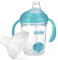 Nuby No Spill 360 beschwerter Strohhalm Grip N' Sip Tritan-Becher mit hygienischem Deckel, 227 ml, Blaugrün