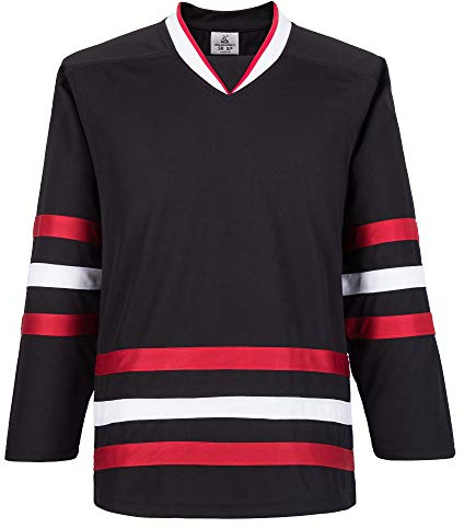 Ealer H900 Series Eishockey-Trainings-Trikot für Männer und Jungen – Erwachsene und Jugendliche - Schwarz - L/XL