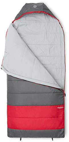 Justcamp Melvin XXL Schlafsack, extra groß & breit (235 x 100 cm) für Erwachsene, 3-Jahreszeiten Sommerschlafsack grau - leicht, warm, mit kleinem Packmaß, Deckenschlafsack für Camping/Outdoor