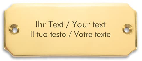 Kopierladen Karnath GmbH Targa per Porta in Ottone con Incisione Personalizzata – 99 x 39 mm Rettangolare Bordi Rotondi, per Campanello, targhetta per Incisione