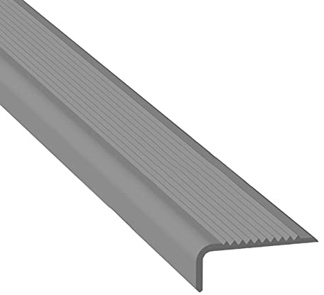 ANEEZ Rubber Stair Nosing Anti Slip Stair Edge Trim, Self Adhesive Stair Nose 39.4 Long, Staircase Stair Edge Protector Guard for Indoor Outdoor Home School (Color : Light Grey)