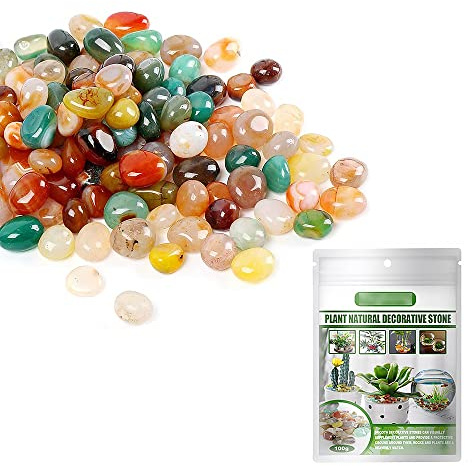 Deko-Kieselsteine, 100 g, Dekosteine, natürlich, klein, poliert, gemischt, für Aquarium, Blumentopf, Landschaftsbau, Vasenfüller und Gartendekoration