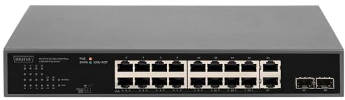Digitus Switch Poe 16+2 Porte 10/100/1000 Mbps + 2 Gigabit SFP