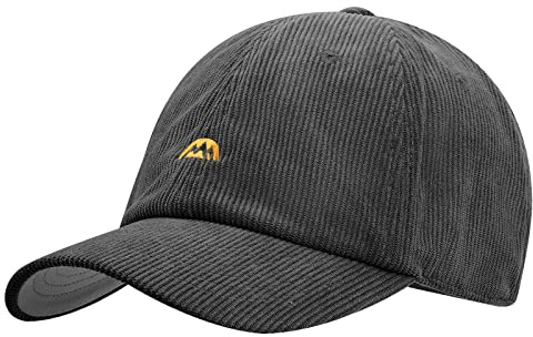 CLAPE Unisex Corduroy Baseball Cap Stickerei Basecap Atmungsaktive Outdoor Kappen Cotton Fitted Cap UV-Schutz Sun Cap Grey BB15