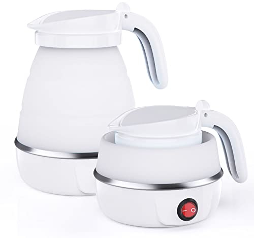 YudouTech Foldable Electric Kettle, Camping Kettle, Mini Travel Silicone Electric Water Boiler, Tea Coffee Maker, Portable Coffee Kettle with Separable Power Cord for Outdoor Hiking Camping