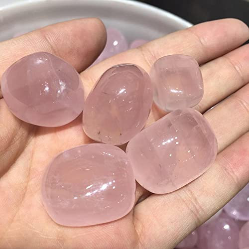 PAKMEZ Crystal 5pcs Beautiful Natural Stones and Crystals Rose Quartz Polished Tumbled Stone Specimen Garden Wedding Decoration