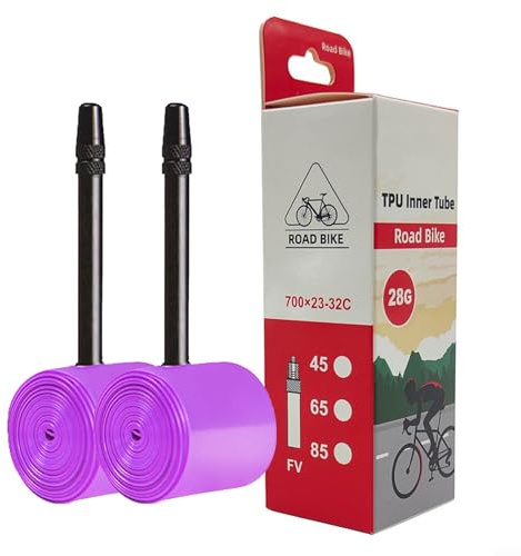 Oniissy 𝟕𝟎𝟎𝐂 𝐓𝐏𝐔 𝐒𝐜𝐡𝐥𝐚𝐮𝐜𝐡 𝐑𝐞𝐧𝐧𝐫𝐚𝐝 – 28g Ultraleichter Fahrradschlauch 28 Zoll | FV-Ventil 45/65/85mm | Rennradschlauch für 18–32 C Reifen (65 mm (2 Stück))