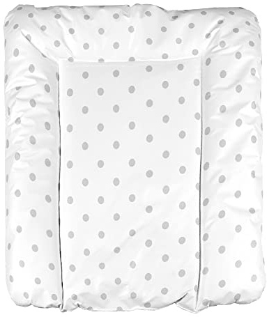 Baby'ness Wasserfest Wickelauflage - 75x85 cm - Hochwertig, Abwischbar, Leicht zu Reinigende - Erweitern Sie Ihren Wickelbereich mit Wickelunterlagen - Gepunktet Grau