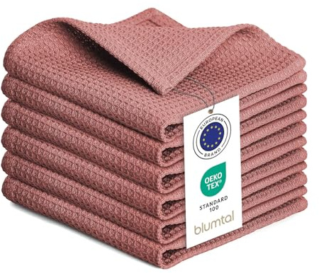 Blumtal® Geschirrtücher 30x30 cm im 10er Set - Geschirrtücher Baumwolle 100% - Küchentücher bei 60 °C waschbar - Spül- & Geschirrtücher - Küchenlappen - Spültücher waschbar - Trockentücher Küche rosa