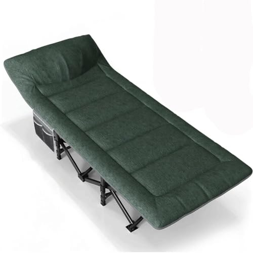 XNZJHPP Campingbett für Erwachsene, höchst bequem mit Polster und Kissen, tragbares Klappbett zum Schlafen mit Matratze