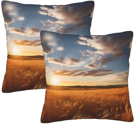 WapNo Millet Patterned Throw Pillow Cases Set Of 2 20X20 Decorative Pillow Cases Square Cushion Covers Sofas Beds Upholstery Chairs