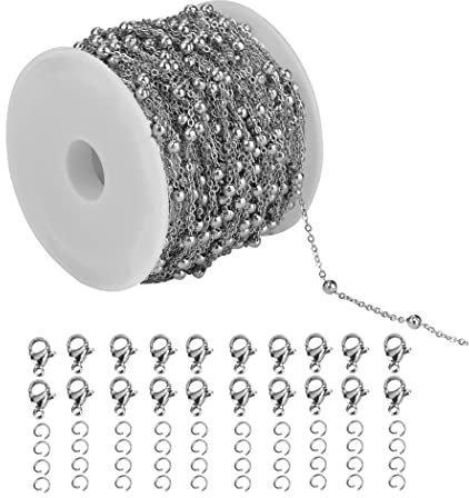 DIY Verschlüsse, Kettenherstellung, Kabelschmuck, 100 cm, Kettenglied mit Biegeringe