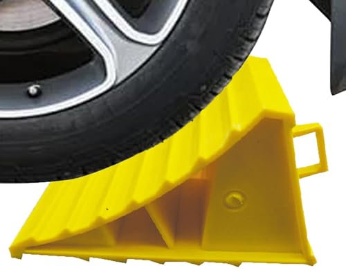 Unterlegkeile – Haushalts-Unterlegkeile | Reifensoner, Bremskeile, geriffelte Keile, Bremsstopper, robuster Autokeil, tragbarer Reifenstützkeil für sicheres Parken von Autos, Anhängern, LKWs