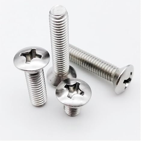 50/pcs M2 M2.5 M3 M4 M5 M6 GB820 DIN966 A2-70 304 Stainless Steel Cross Raised Countersunk Head Half Oval Screw Bolt(25mm,50pcs M2.5)