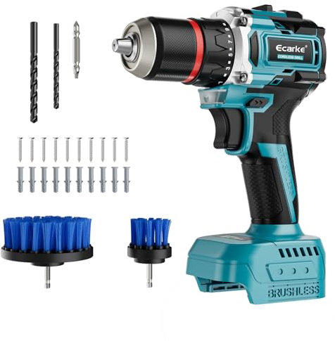 Ecarke 18V Akku-Bohrschrauber kompatibel mit Ma-kita Akku – Kompakter Akkuschrauber mit 2-Gang-Getriebe, 50 Nm Drehmoment, variabler Drehzahl 500–2000 U/min – ohne Akku & Ladegerät