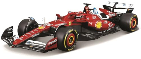 Bburago – Ferrari SF-25 F1 2025#16 Leclerc, Diecast-Modellauto 1:18, authentische Nachbildung des Ferrari-Formel-1-Boliden, offiziell lizenziert, empfohlenes Alter 14+ Jahre