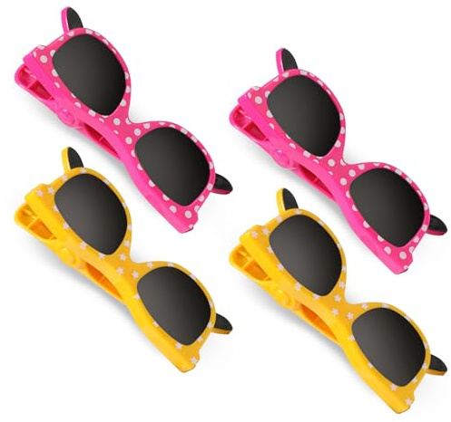 QKURT 4 Stück Strandtuchklammern Groß, Winddicht Strandtuch Clips, Badetuch Klammern, Große Wäscheklammern, Kunststoff Klammern für Strandtuch, Sonnenliegen, Wäsche, Bettwäsche