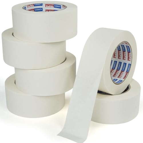 ADHES Blanc Ruban Adhésif D'Emballage 50MM X 50M 6 Rouleaux Papier Kraft | Bande De Colis Pour BoîTe Carton Demenagement Carton De Transport Et De DéPlacement