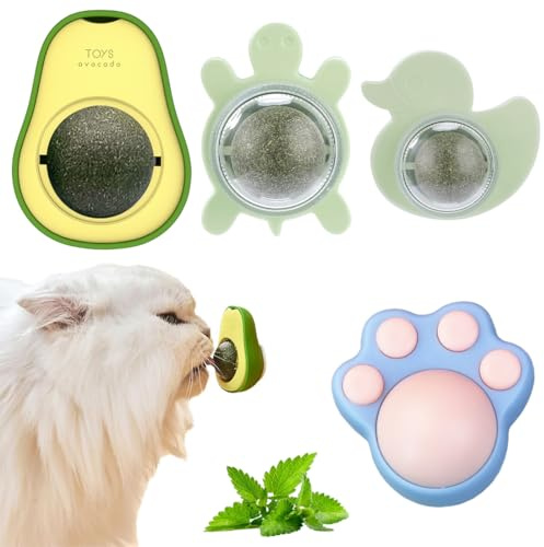 GGUFAY Juguetes Para Gatos(4pcs), Catnip Para Ball, Hierba Gatera Para Gatos, Catnip Para Gatos, Para Limpiar Los Dientes Y, Azul Y Verde Enriquecen El Color Del Mundo De Los Gatos