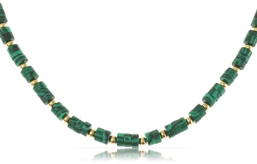 Made by Nami Perlenkette Damen Bunt aus Natursteinen 40 + 5 cm Halskette Damen Boho Schmuck Wasserfest & Hypoallergen Sommer Schmuck
