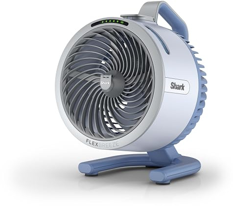Shark FlexBreeze HydroGo - Ventilador inalámbrico, potente ventilador portátil con nebulización, refrigeración interior y exterior, silencioso y duradero, compacto y ligero, 5 ajustes de velocidad