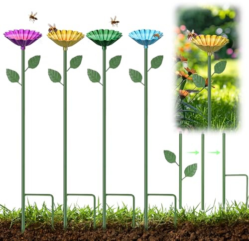Bee Drinker, Insect Drinker, Bee Cup, Metal Flower Shape Bees Insect Drinking Cup, Bee Cups for Garden and Balcony