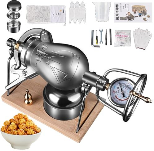 Máquina para Hacer Palomitas de maíz a presión, para Cocina, con manómetro de precisión y Base para Fiestas en casa (300 ml)