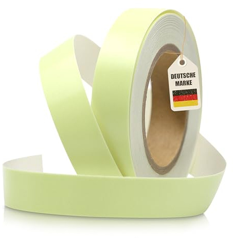 Instinktive-Oase® Ruban adhésif lumineux | Ruban adhésif phosphorescent pour escaliers, chambres d'enfants et garage | Autocollant, imperméable et forte adhérence | Ruban phosphorescent fluorescent