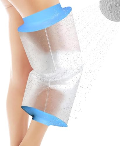 Waterproof Knee Cover for Shower, Lightweight Cast Cover for A-dults, Wo-unds & Bu-rns, Watertight Seal Protection for Leg
