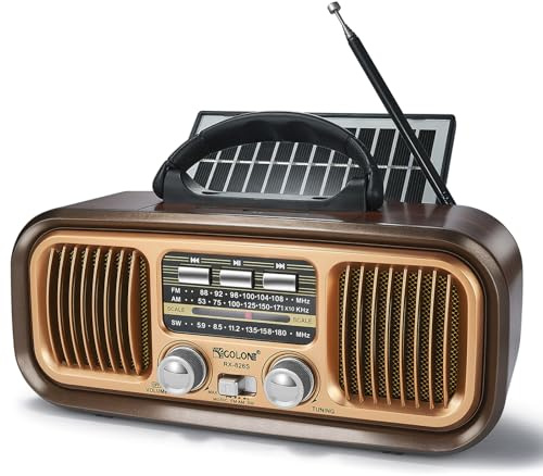 Retro Radio Klein mit Bluetooth,Tragbares AM/FM/SW Radio,Hervorragender Empfang,Nostalgie Unterstützt USB/TF-Karte Funktion