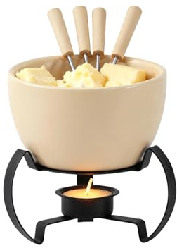 per fonduta – Mini in Ceramica da 450 ml, Set di Fusione di Cioccolato con forchette, Costruzione Portatile, Struttura Robusta, Accessorio affidabile per Dessert al Burro, per casa, Feste