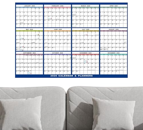 Calendario da parete 2026, grande agenda cancellabile, organizer accademico pieghevole, per casa, ufficio, classe, famiglia, insegnanti, studenti, pianificazione pianificazione, decorazione