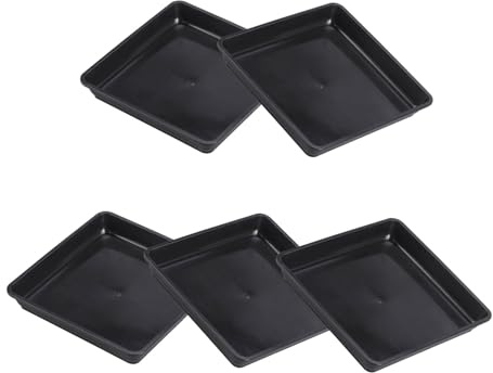 DRESSOOS Bandeja Cuadrada para Macetas de Plástico PP 5piezas, Soporte Resistente y Paleta de Riego Adecuado para Proteger Superficies en Festivales y Hogares
