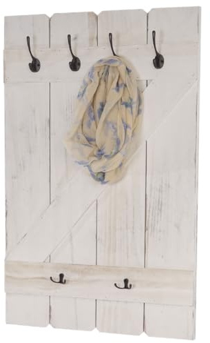 Mendler Wandgarderobe HWC-D13AM 6 Haken 91x60cm - weiß shabby | Garderobe, Garderobenpaneel