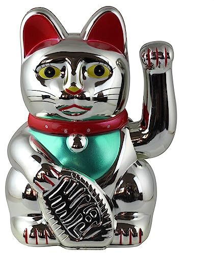 Freak Scene Glückskatze - Maneki-Neko - Winkekatze - 15 cm - Silber