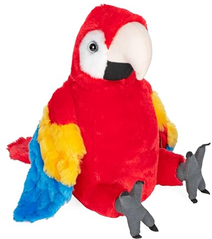 Wild Republic Cuddlekins Ara Rouge, Animal en Peluche, 30 cm, Cadeau pour Bébés, Peluche Écologique, Rembourrage Fabriqué à Partir de Bouteilles d’Eau Recyclées