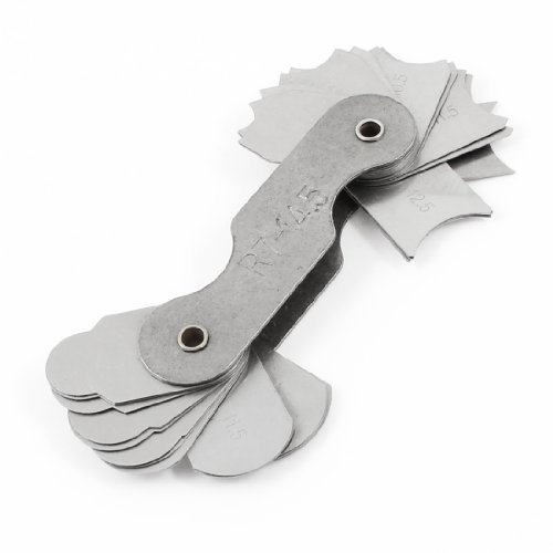 Sourcingmap Radius Gauge Set 32 Plates R7-14.5mm Metric Radius Fillet Gauge, Portable Measuring Tool