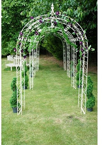 Willow Winds White Rose Arch and Pergola - Black Finish